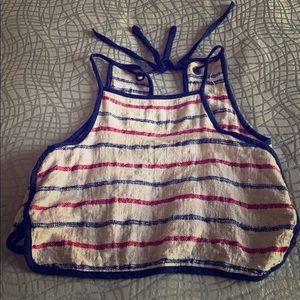 Free People red white and blue crop top